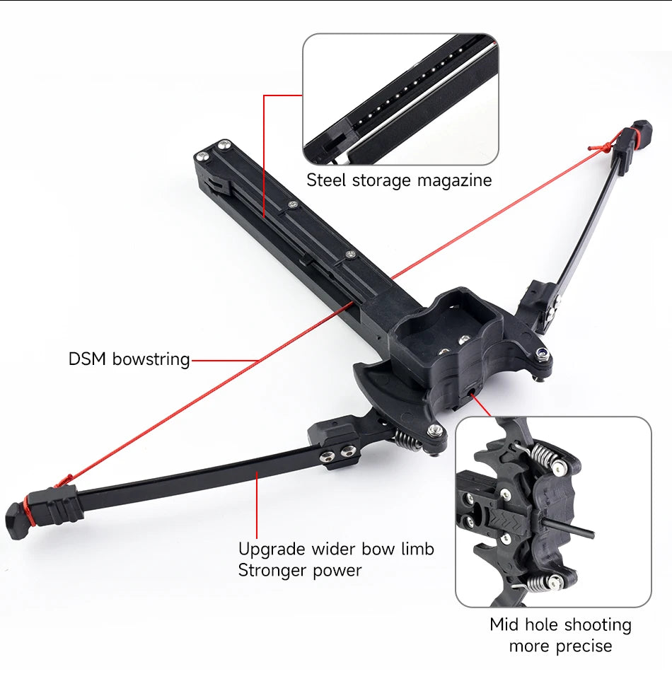 Adjustable Folding Bow for Arrows and Steel-Balls