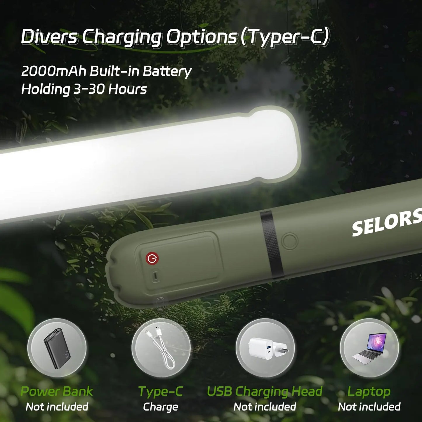 SELORSS Rechargeable Portable Waterproof Camp Light