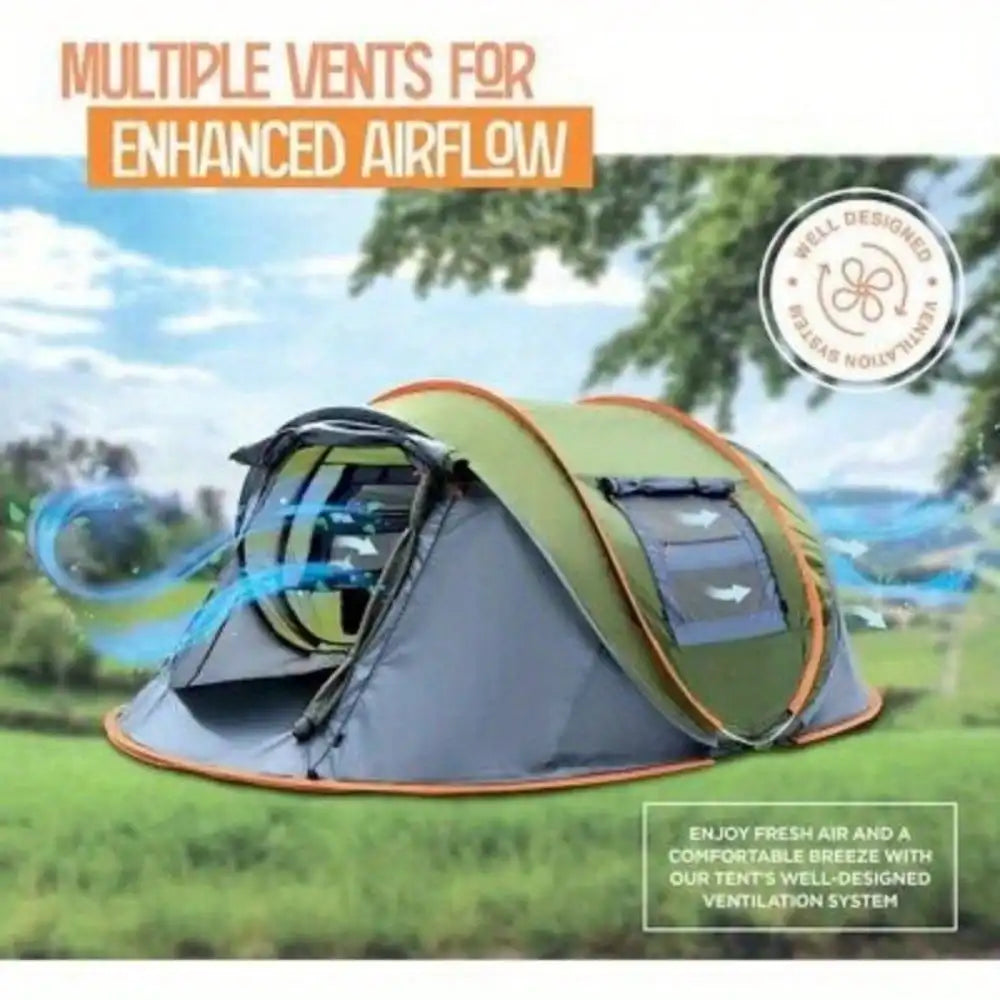 Waterproof 2 Door 4-Person Camping Tent