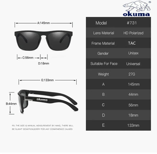 Okuma Polarized Unisex UV400 Outdoor Sunglasses with Case