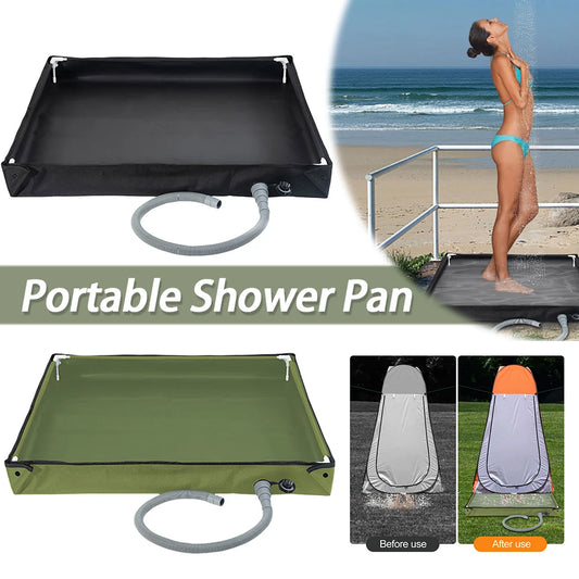 Camping Shower Base with Portable Pan and Hose