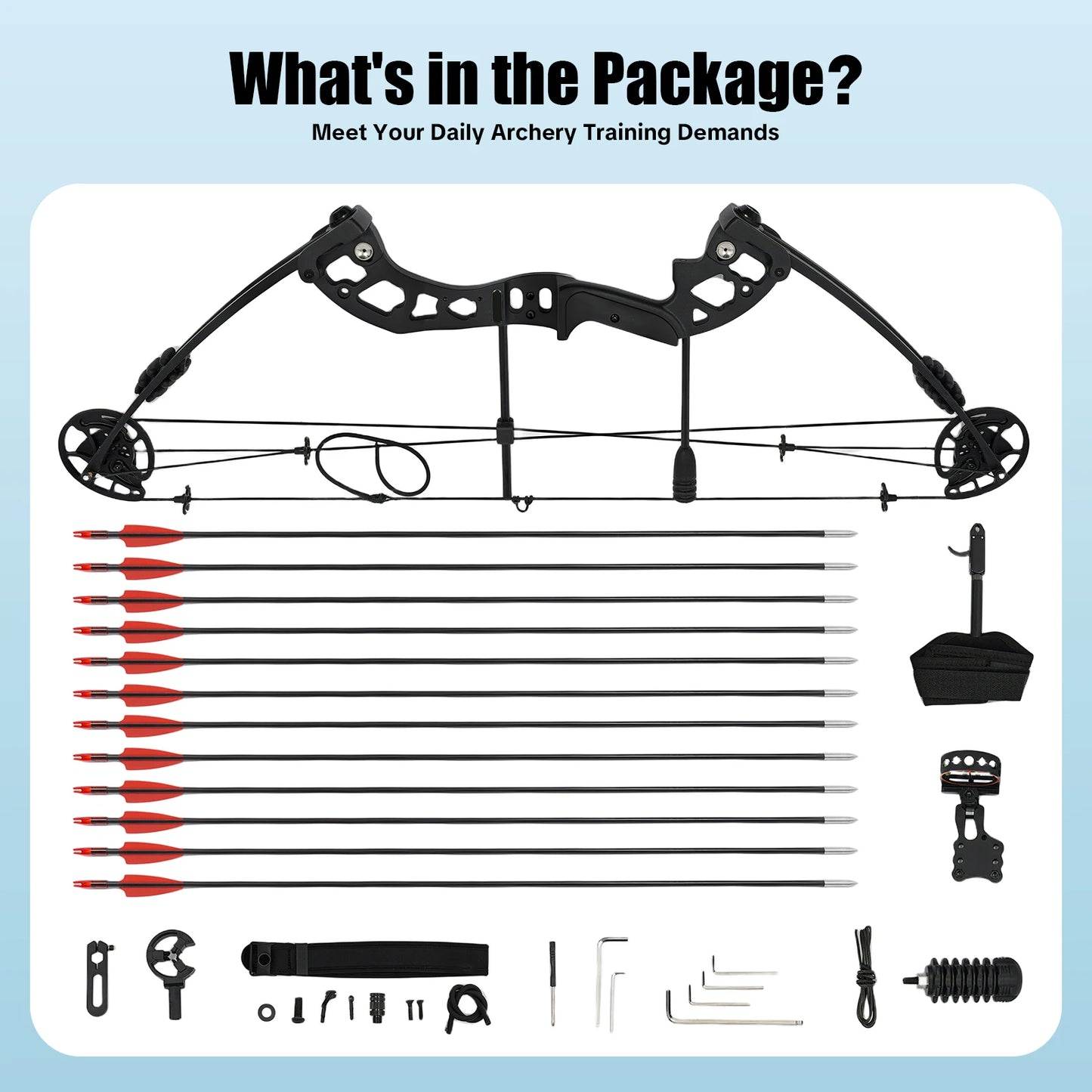 Right-Handed 30-55lbs Compound Bow 12 Arrows Arch Set