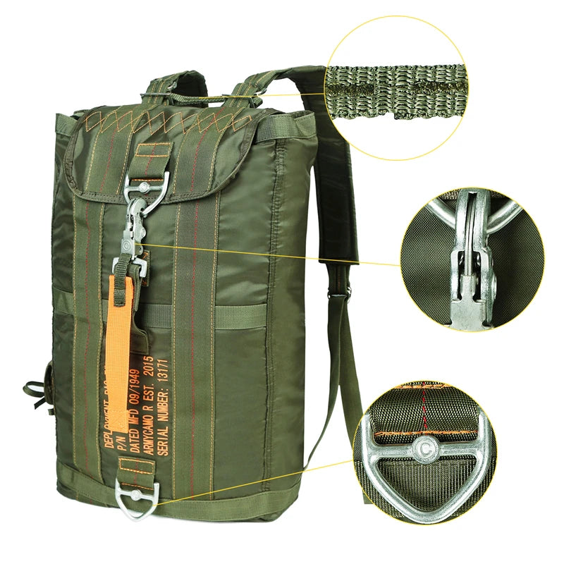 Durable Lightweight All-Purpose Outdoor Parachute Carryall Backpack