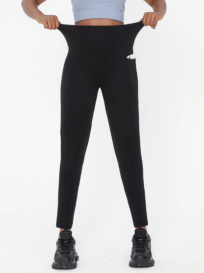 1PC Women’s Plus Size High-Waisted Black Yoga Leggings, Flexible Stretchy Comfort, Ideal for Pilates Gym Running Hiking Fitness