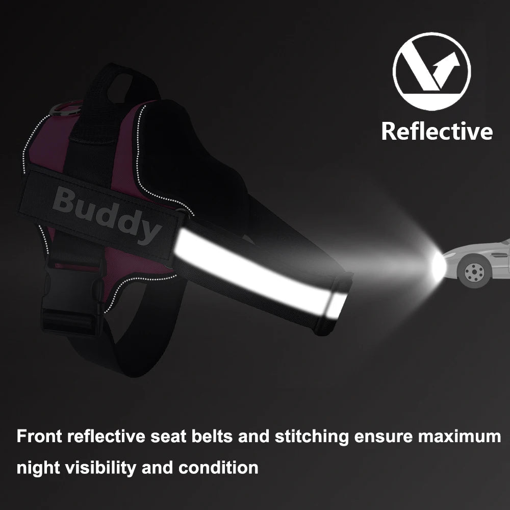 Personalized No-Pull Reflective Breathable Dog