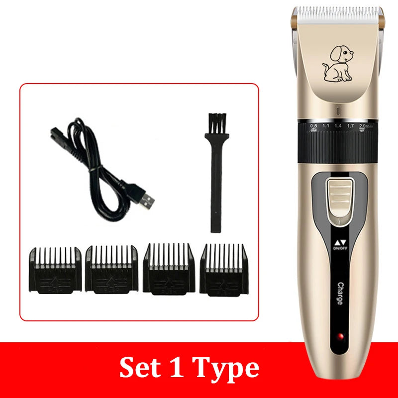 Rechargeable Electric Clipper Grooming Kit for Pets