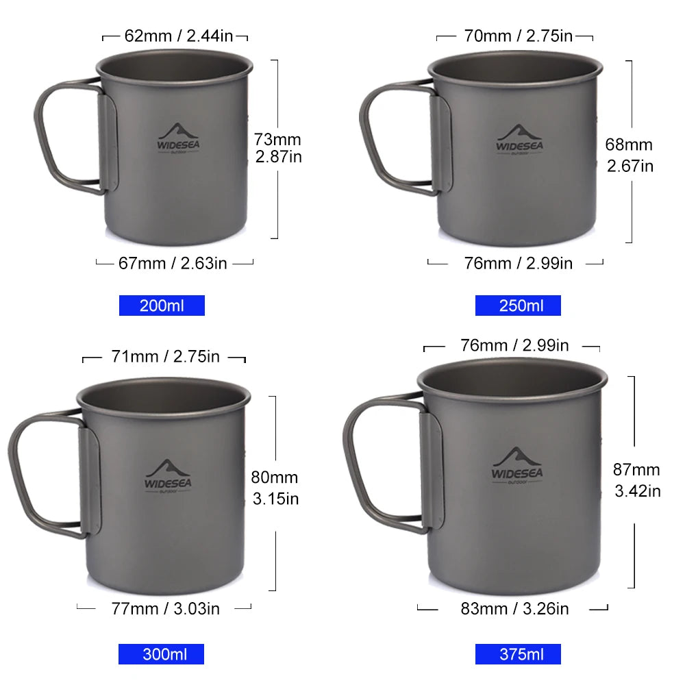 Widesea Titanium Camping Mugs/Cups
