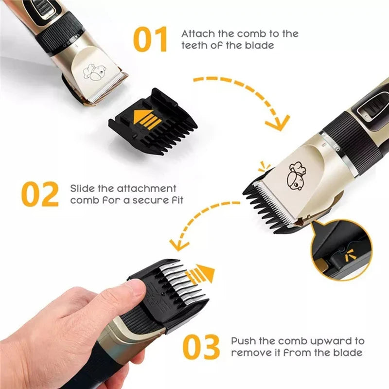 Rechargeable Electric Clipper Grooming Kit for Pets