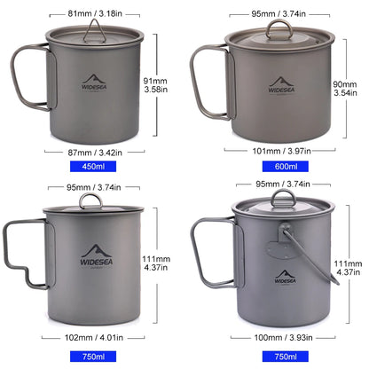 Widesea Titanium Camping Mugs/Cups