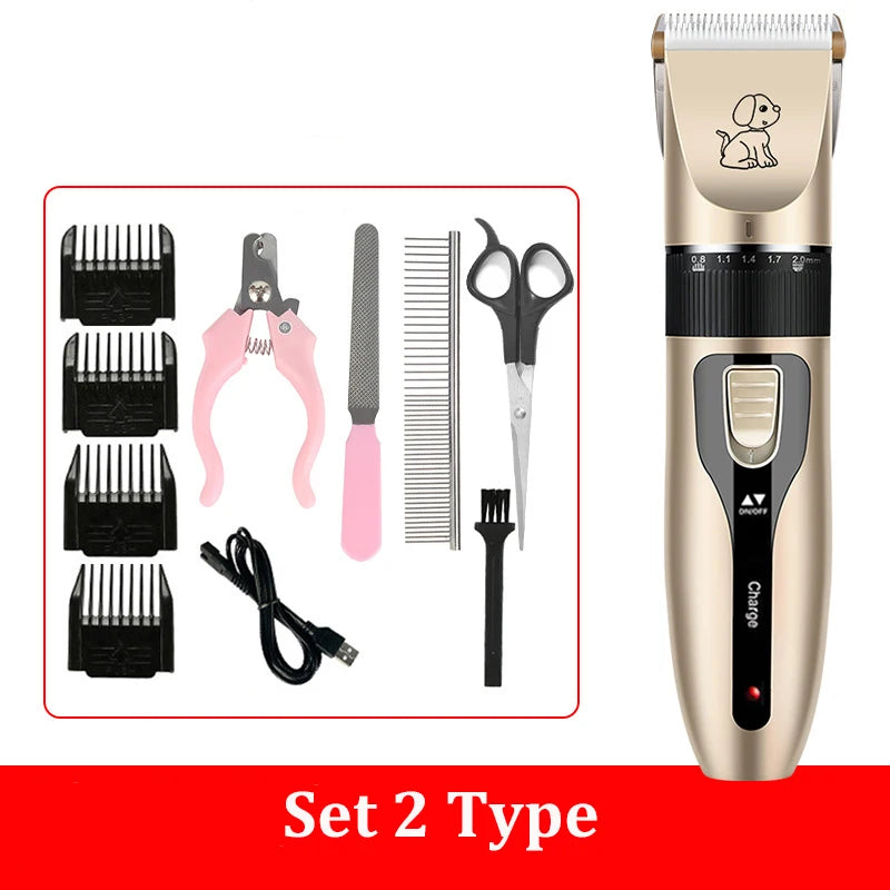 Rechargeable Electric Clipper Grooming Kit for Pets