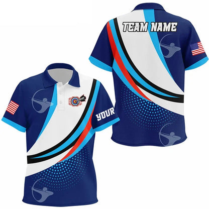 Male Archery 3D Printed Pattern Polo Shirts