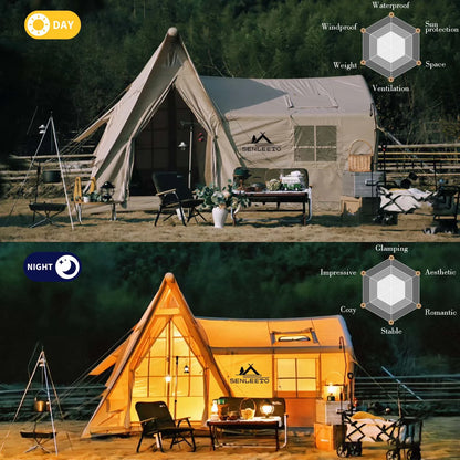 4-Season 6-8-Person Inflatable Camping Tent, with Rainfly