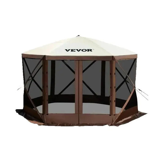 SucceBuy 12' x 12' / 10' x 10' 6-Sided Pop-up Camping Gazebo/Tent