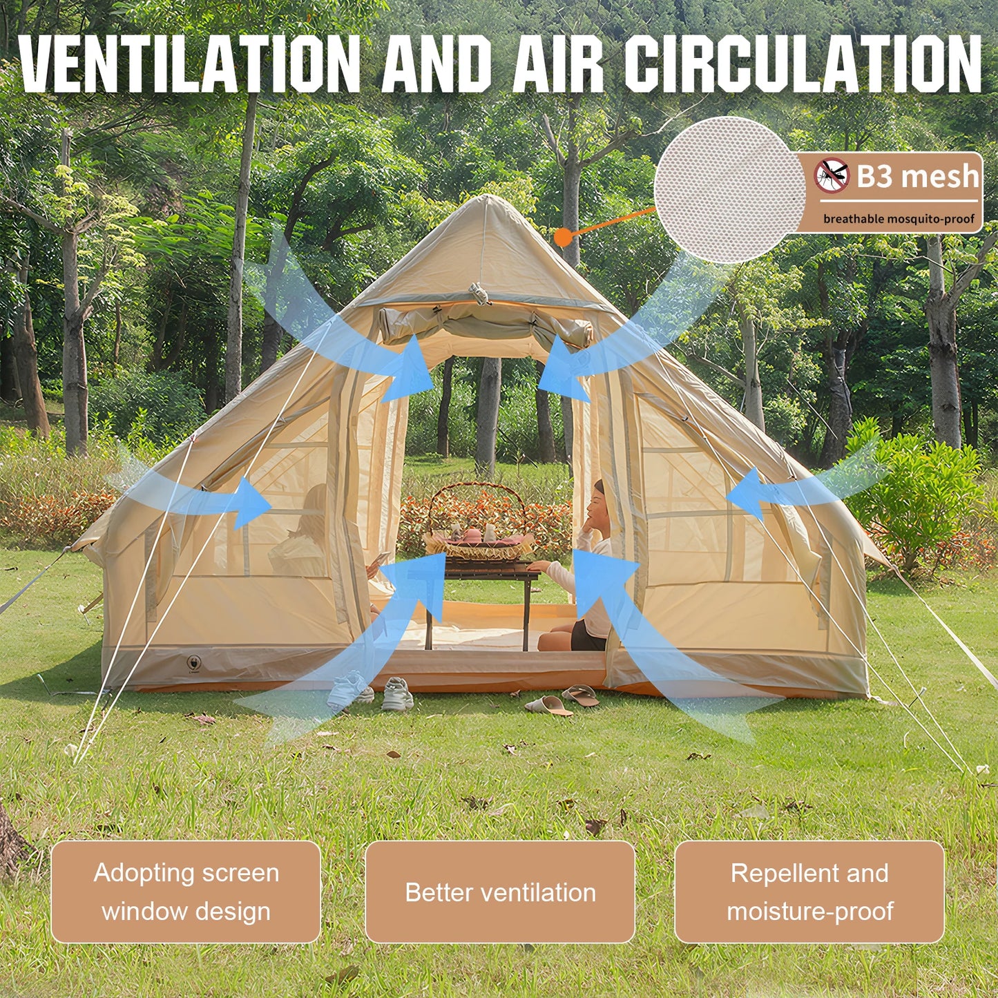 4-6 Person Instant Waterproof Glamping Camping Tent