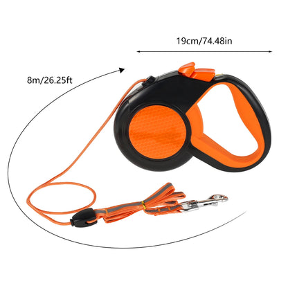 8M Retractable Dog Leash with Non-Slip Handle