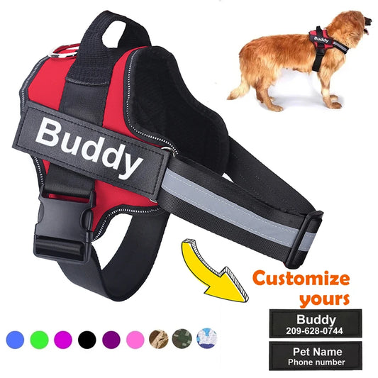 Personalized No-Pull Reflective Breathable Dog