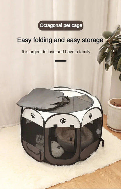 Portable Foldable Oxford Cloth Octagonal Pet Tent