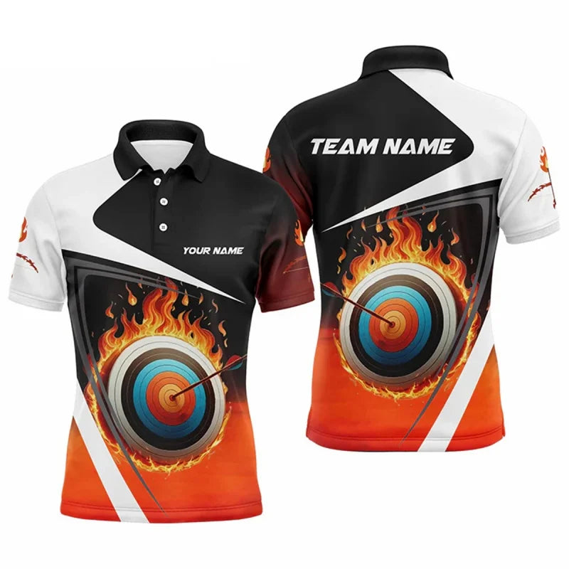 Male Archery 3D Printed Pattern Polo Shirts