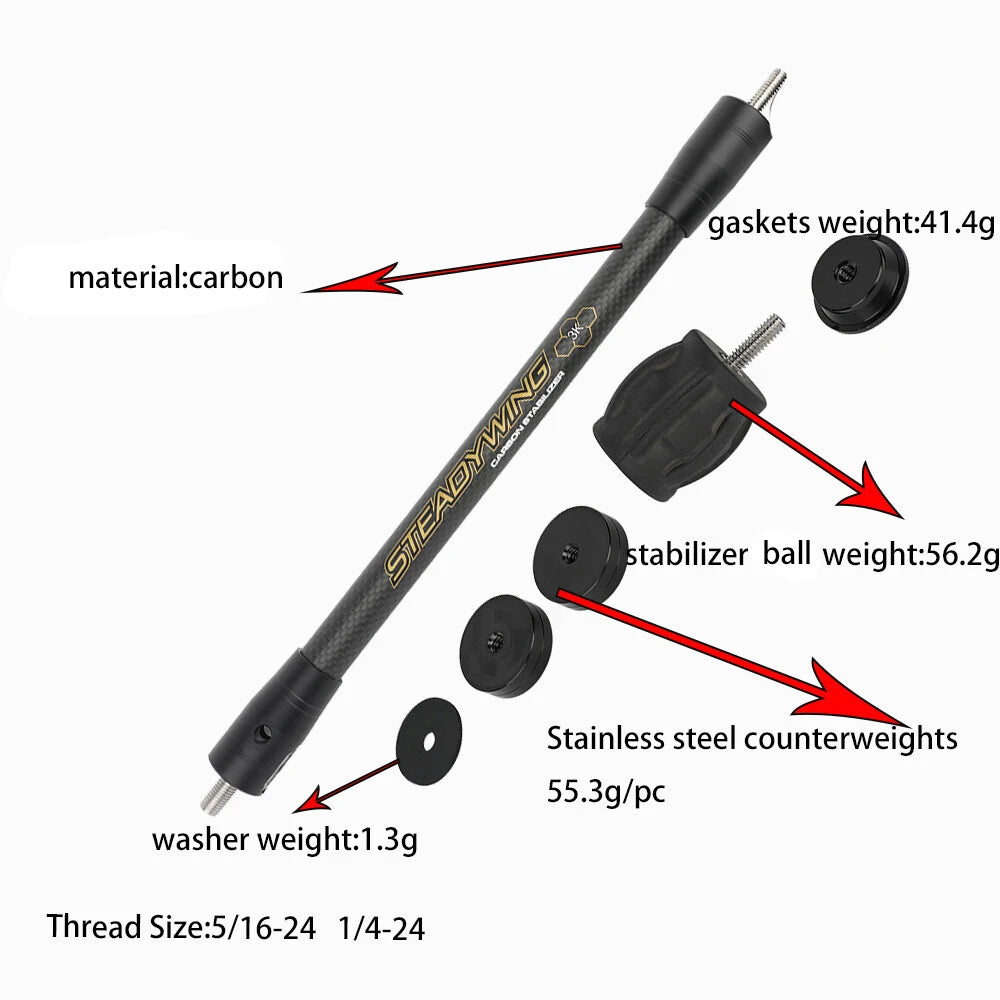 Carbon Archery Stabilizer with Advanced Shock Absorption Technology