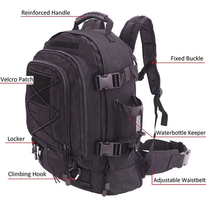 60L Military Backpack for Camping Hiking or Travel