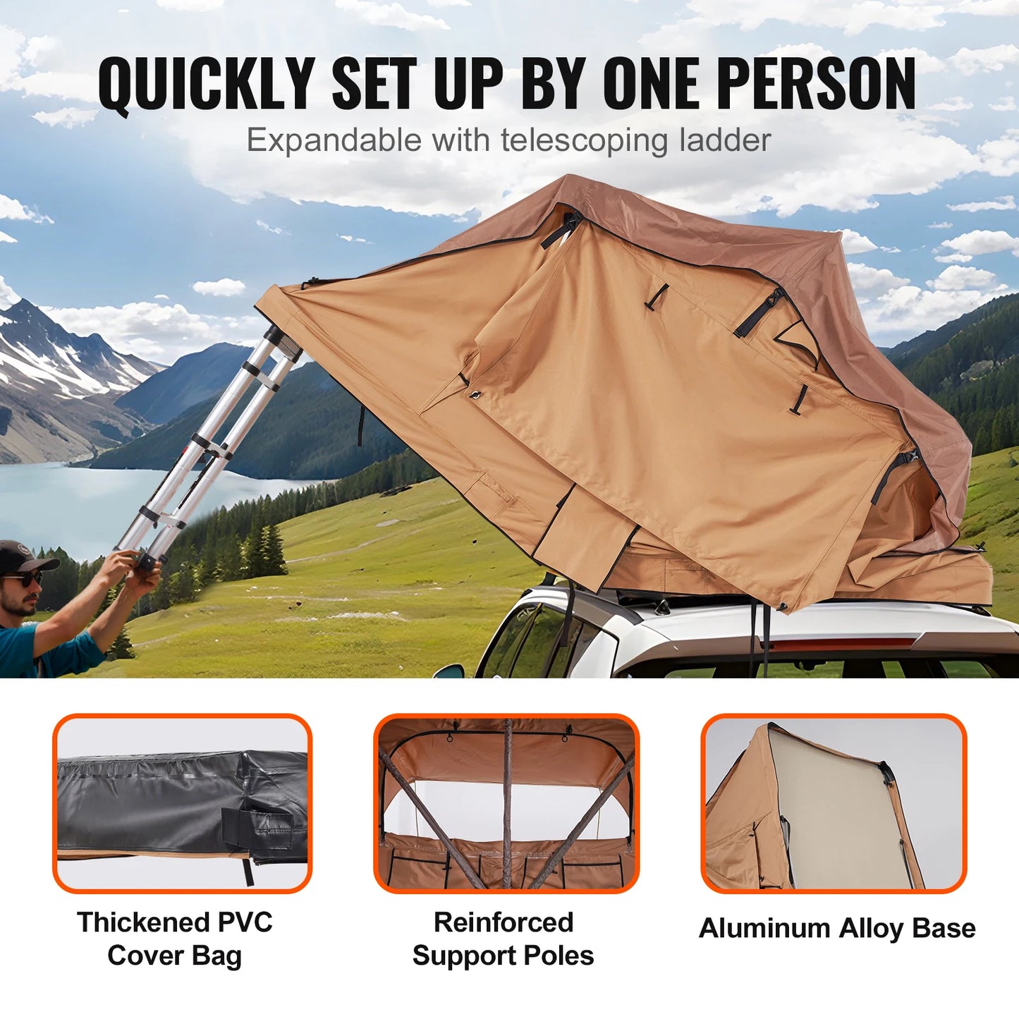 SucceBuy Truck Bed Hardshell Folding Tent