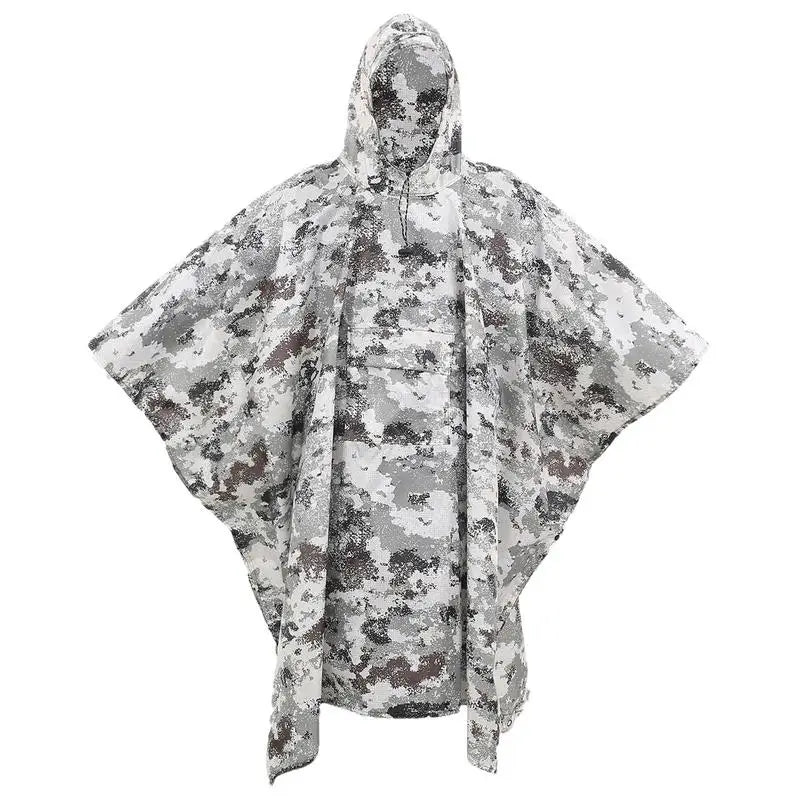 Long Waterproof Hooded Raincoat for Hiking and Camping