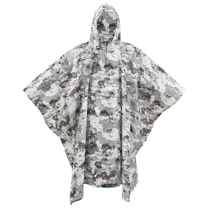 Long Waterproof Hooded Raincoat for Hiking and Camping