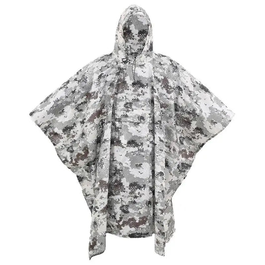 Long Waterproof Hooded Raincoat for Hiking and Camping