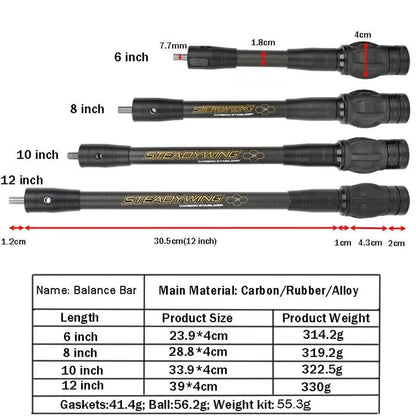 Carbon Archery Stabilizer with Advanced Shock Absorption Technology