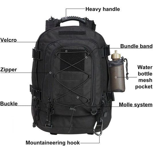 60L Military Backpack for Camping Hiking or Travel
