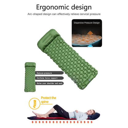 Ultralight Inflatable Camping Mattress with Built in Foot Pump