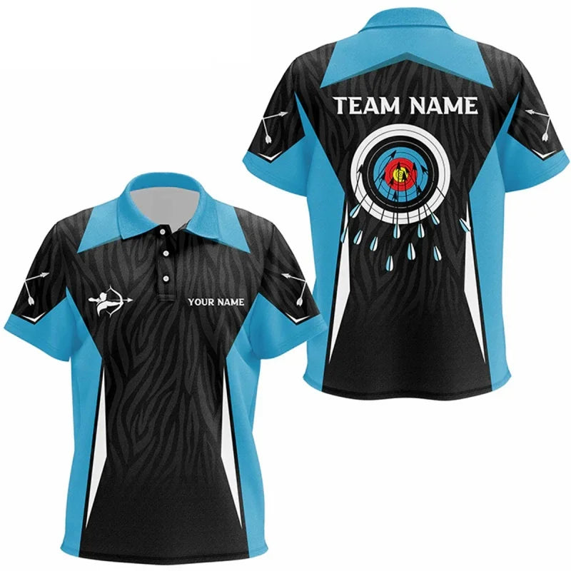 Male Archery 3D Printed Pattern Polo Shirts
