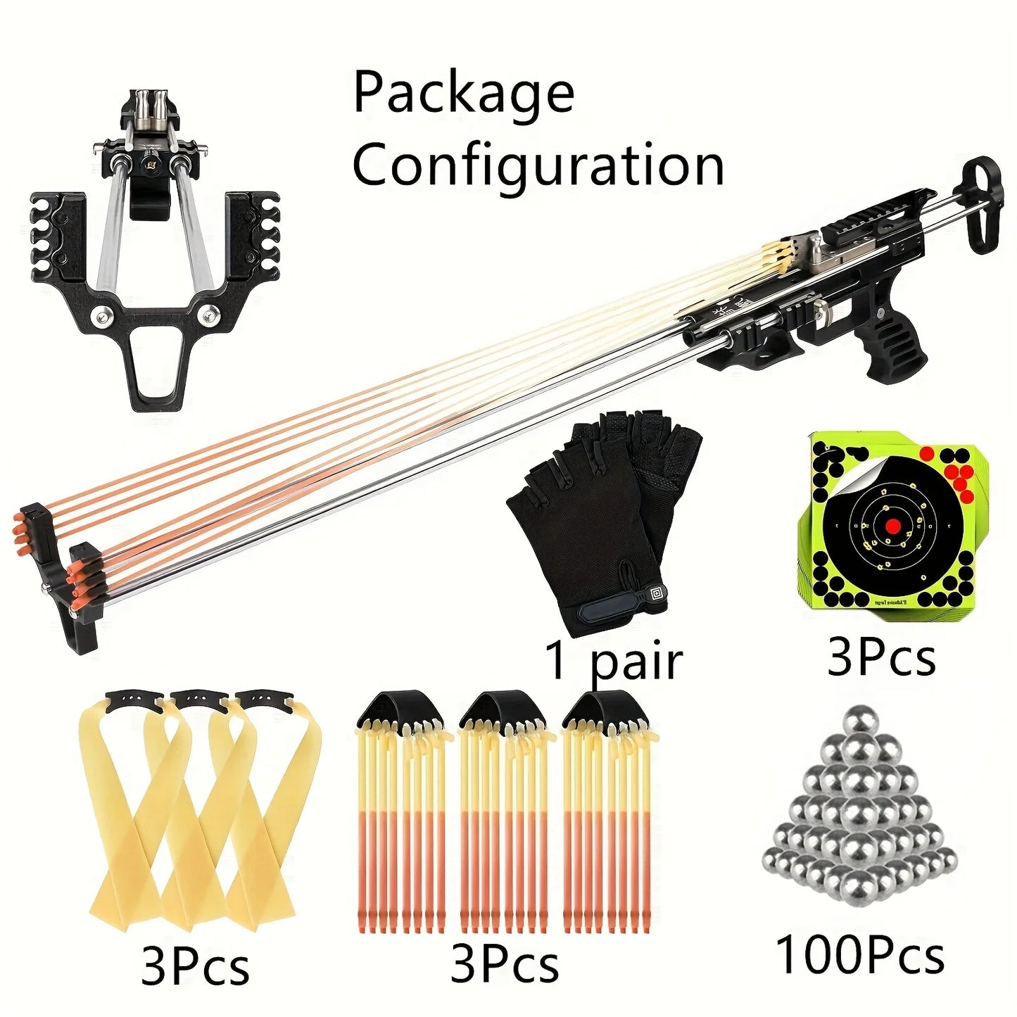 80LBS Telescopic Long Pole Slingshot With Laser
