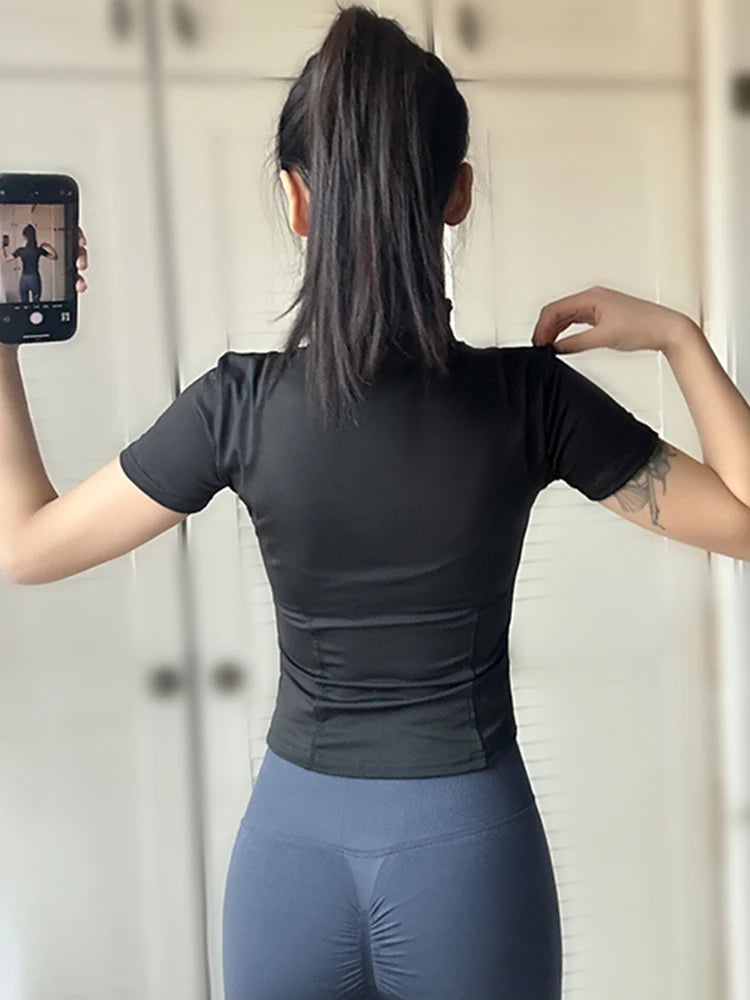 Female High-Quality Waist Slimming Quick-drying Yoga shirts