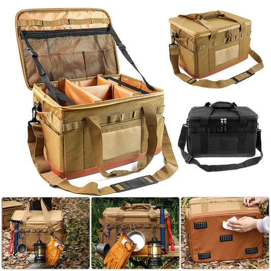 30L Camping Utensil Organizer with Detachable Stove Storage