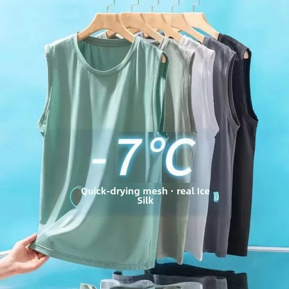 Men's Silk Mesh Lightweight Sports Tank Top