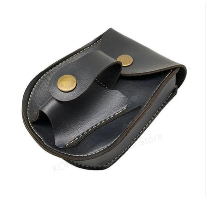Black/Brown Slingshot and Steel Ball Leather Holster/Carrier