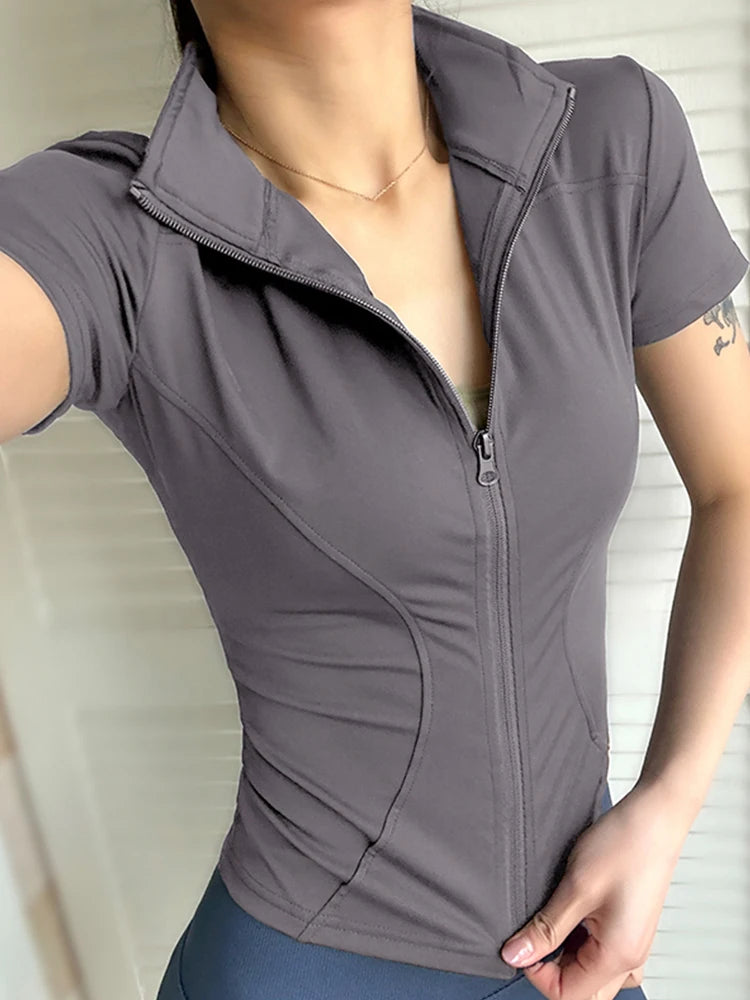 Female High-Quality Waist Slimming Quick-drying Yoga shirts