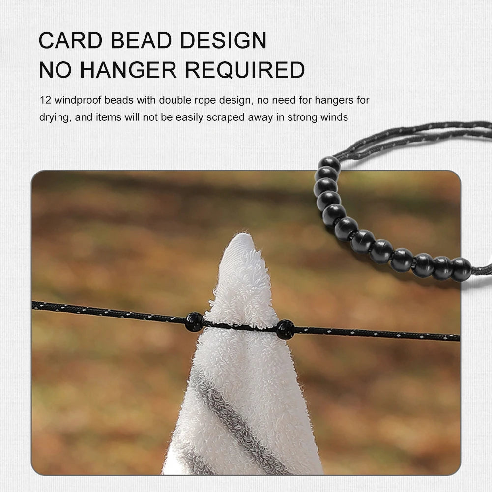 3M Stretch Clothesline with Clips for Camping and Travel