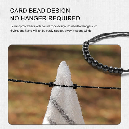 3M Stretch Clothesline with Clips for Camping and Travel