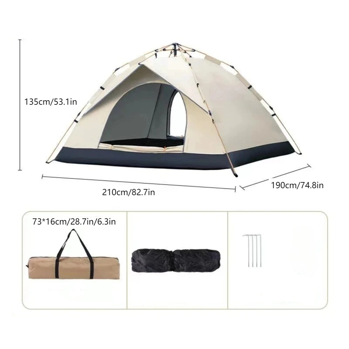 Windowless Doors Quick-opening Automatic Rainproof Sunshine-proof Tent