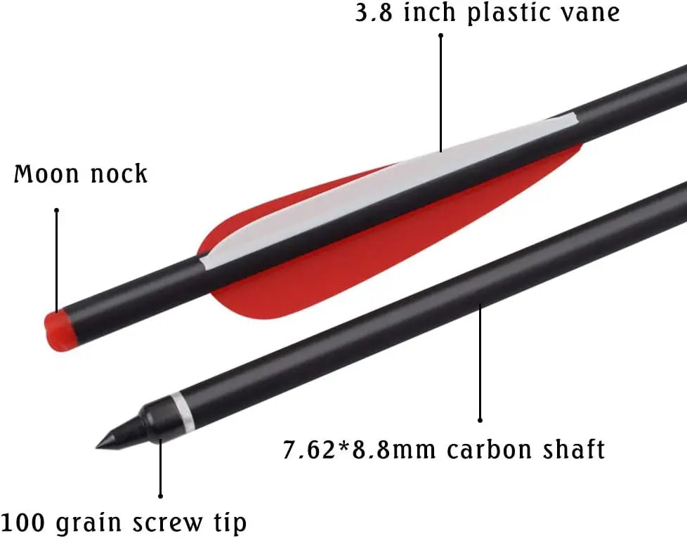 Carbon Crossbow Bolts Set with Replaceable Arrowhead Tips