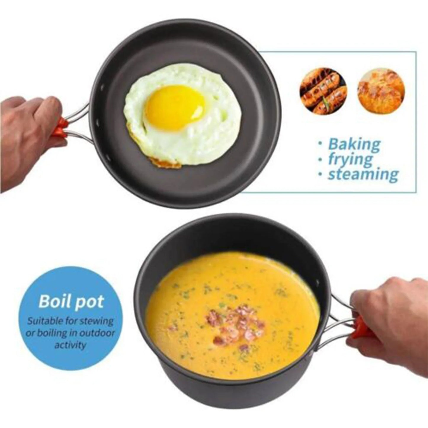 Portable Aluminum Camping Cookware Set for Outdoor Cooking
