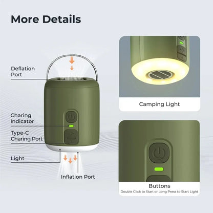WESTTUNE Waterproof Tiny Air Pump Lantern with Magnetic Design