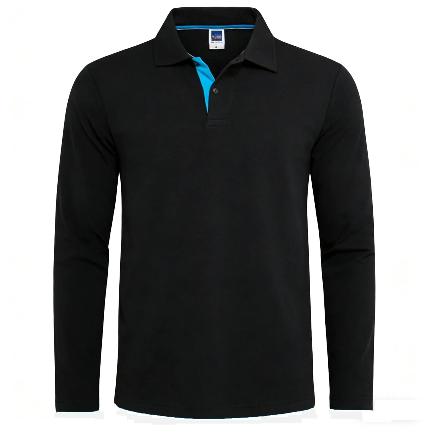 Men's 95% Cotton Long Sleeve Polo Pull-over T-Shirt