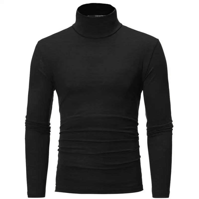Men's High Neck Long Sleeve Breathable T-shirt-Slim Fit