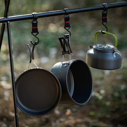 Portable 3-Piece Camping Cookware Pot Pan Kettle Set