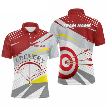 Male Archery 3D Printed Pattern Polo Shirts