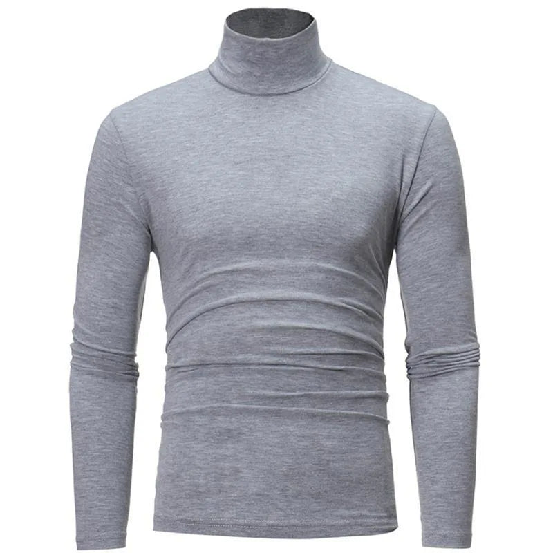 Men's High Neck Long Sleeve Breathable T-shirt-Slim Fit