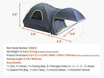 SucceBuy 2-3 Person Waterproof Pickup Truck Bed Tent
